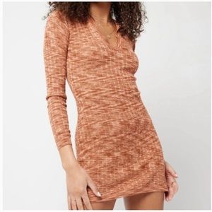 L* space Women’s Aria Long Sleeve Collared Dress in Sahara New w Tag W-329 Sz M